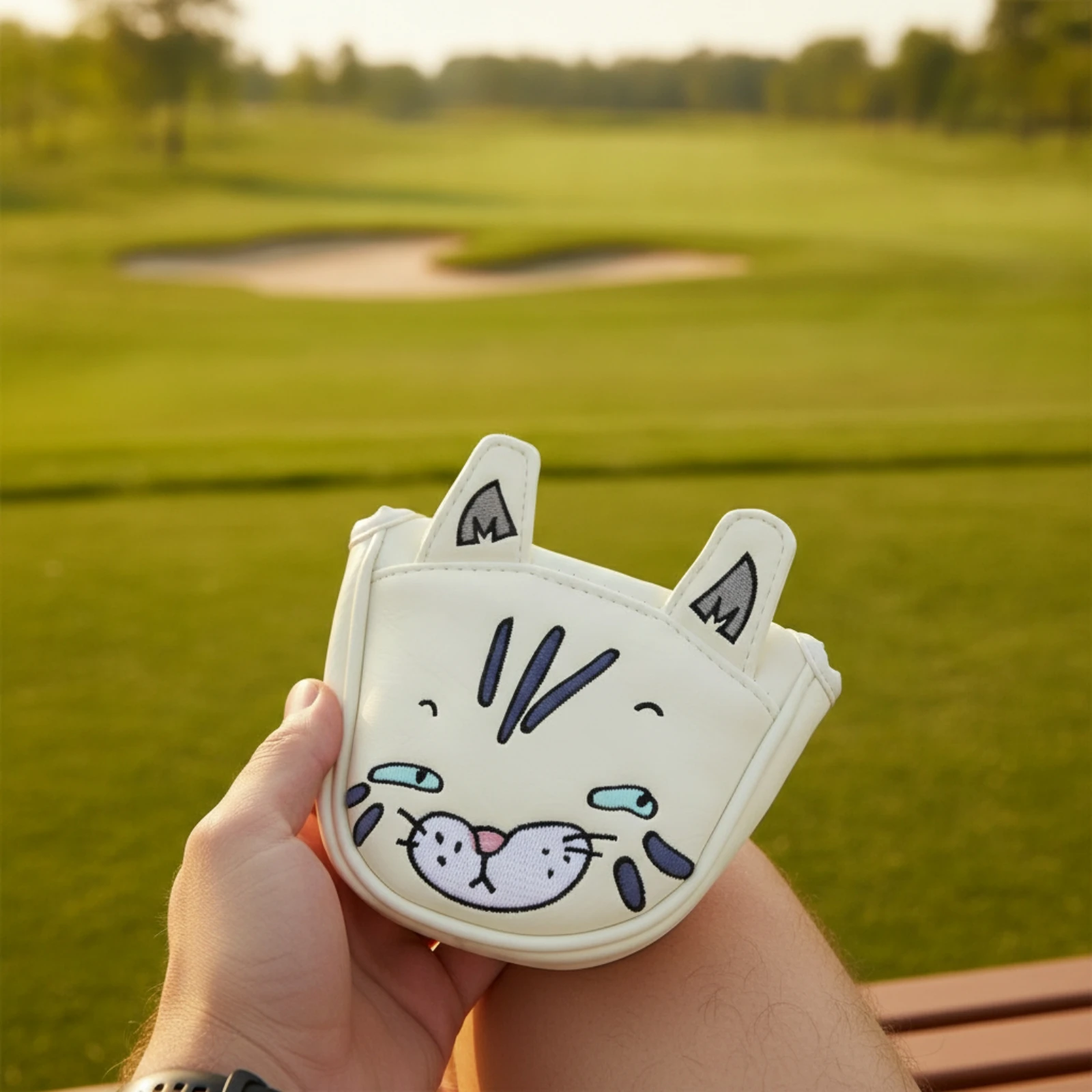 Putter Headcover with Cat Ears Cute Golf Putter Headcover Golf Club Cover PU Leather Soft-Lined for Golfers view 3