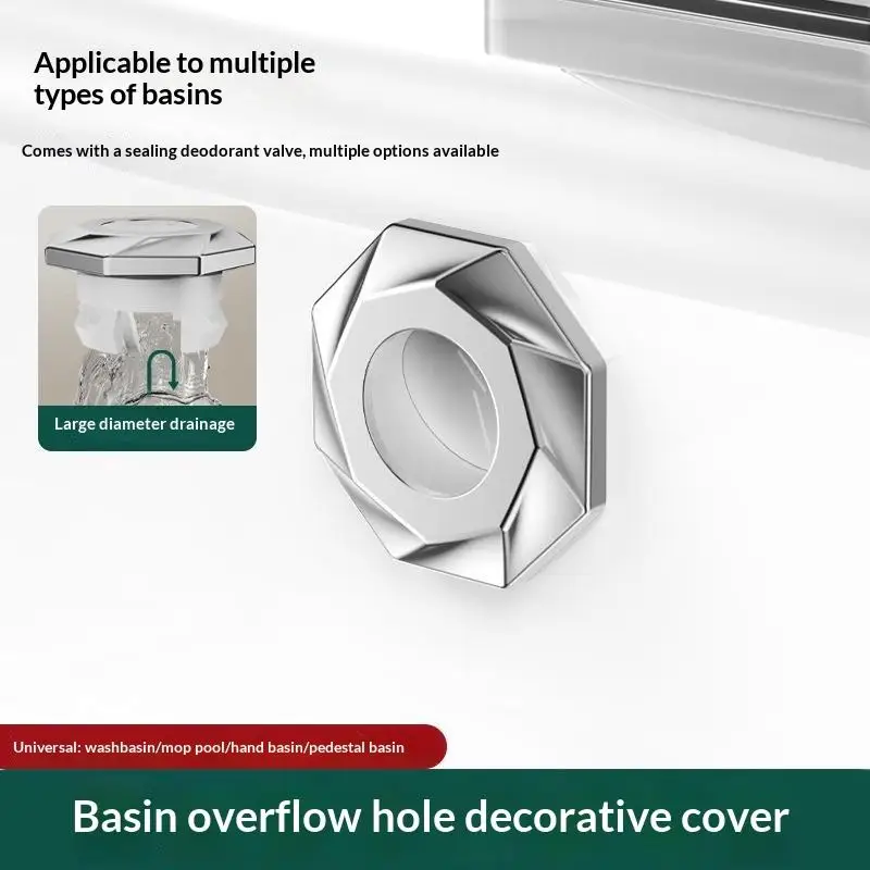 2pcs Bathroom Basin Overflow Hole Cover Drain Insert Snap In Clips Perforated Sink Trim Replacement Accessory