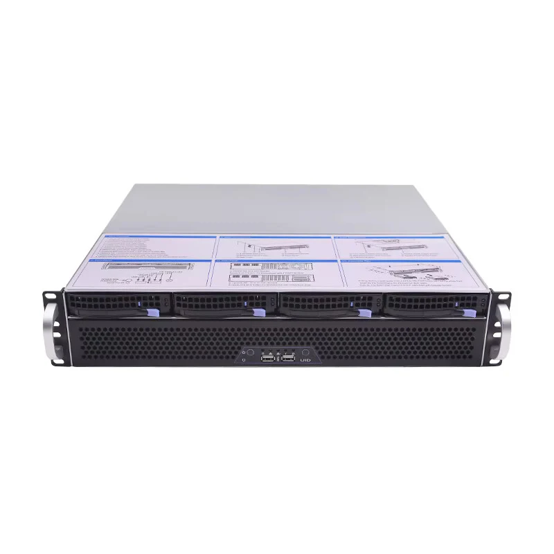 Flexible Ultra Short 2U Case Good for Firewall/NVR L400mm 4Bays Hotswap 2U Rack Server Chassis