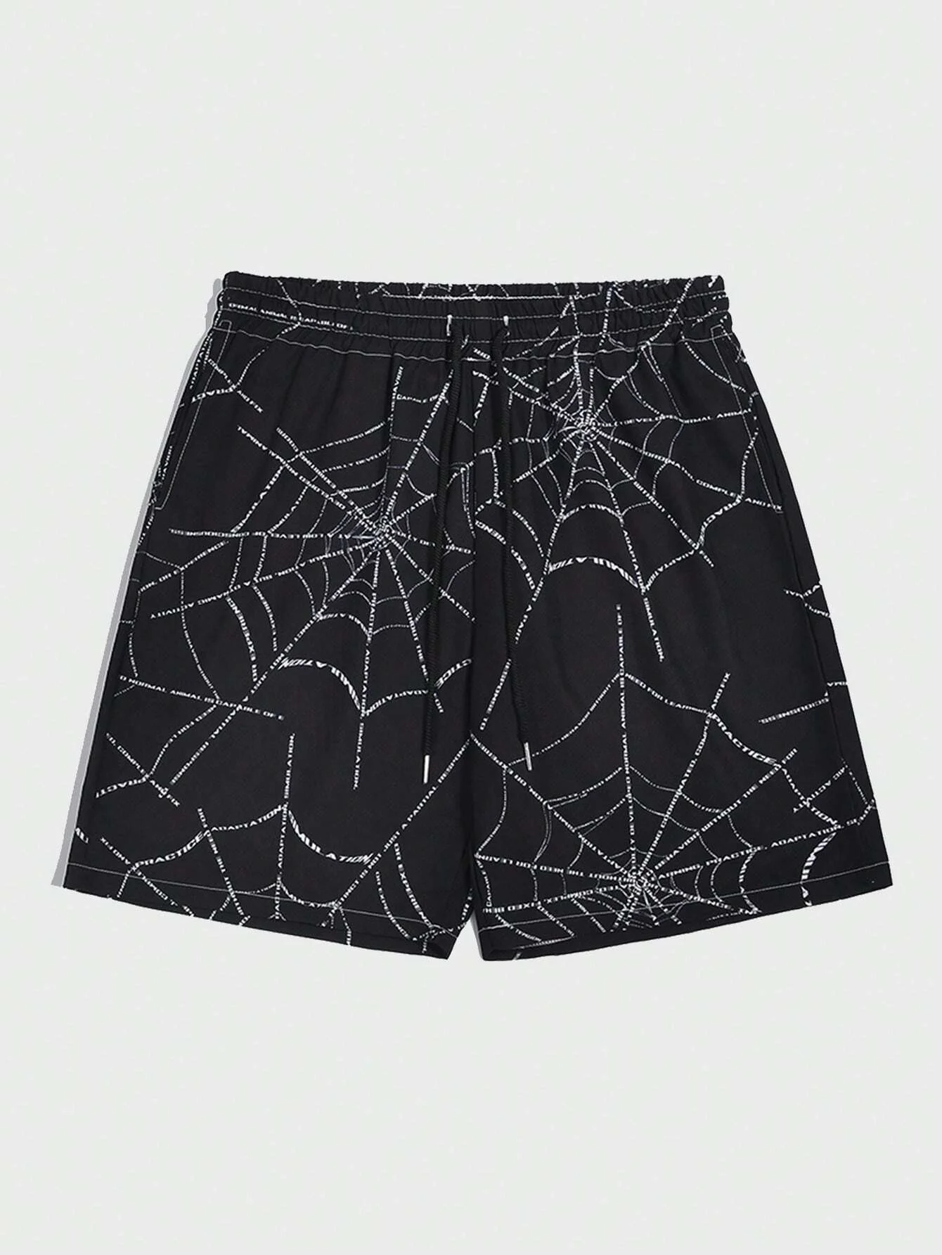 Summer Hot Sale Unisex Quick Dry Mesh Shorts Spider Web Graffiti Drawstring Loose Streetwear Basketball Sports Casual Shorts