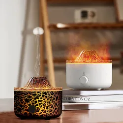 Brand New Flame Aroma Diffuser Vulcano Volcanic Volcano Difusor 560ml Remote Volcan Timing Fire Humidifier