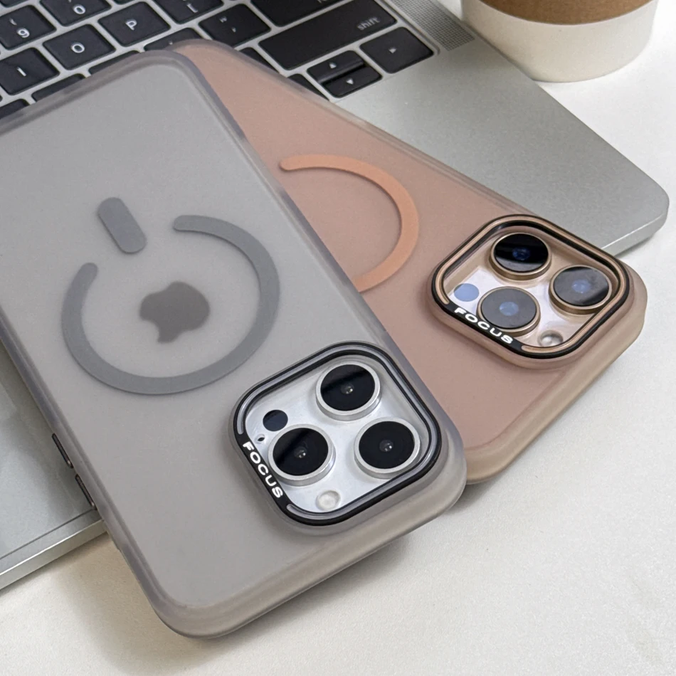 حافظة لهاتف Magsafe لهاتف آيفون 16 15 14 Pro Max Plus 13 12 11 حافظة شحن لاسلكي مغناطيسي غير لامع غطاء صلب مقاوم للصدمات