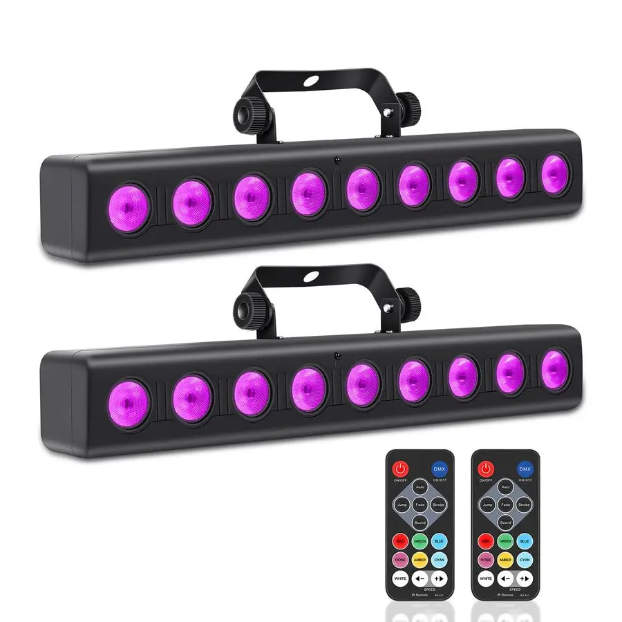 

Stage Light Bar,50W LED 4in1 RGBW DJ Lights Bar with Remote Control Sound Activated DMX Stage Lighting Uplights for Church Event