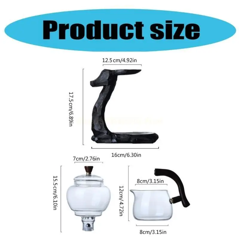 

Glass Teas Set for Weddings and Birthday Gift Heat Resistant Automatic Teapot