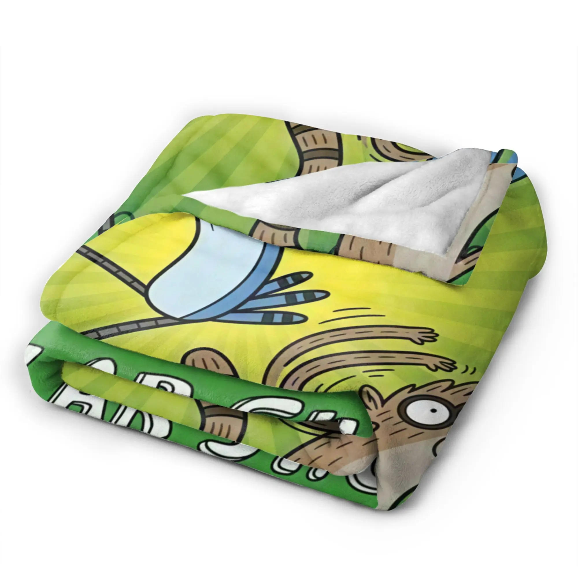 Mordecai And Rigby Regular Show Cartoon Soft Blanket Plush Throw Blanket Fluffy Couch Chair Flannel Bedspread Sofa Bed Cover