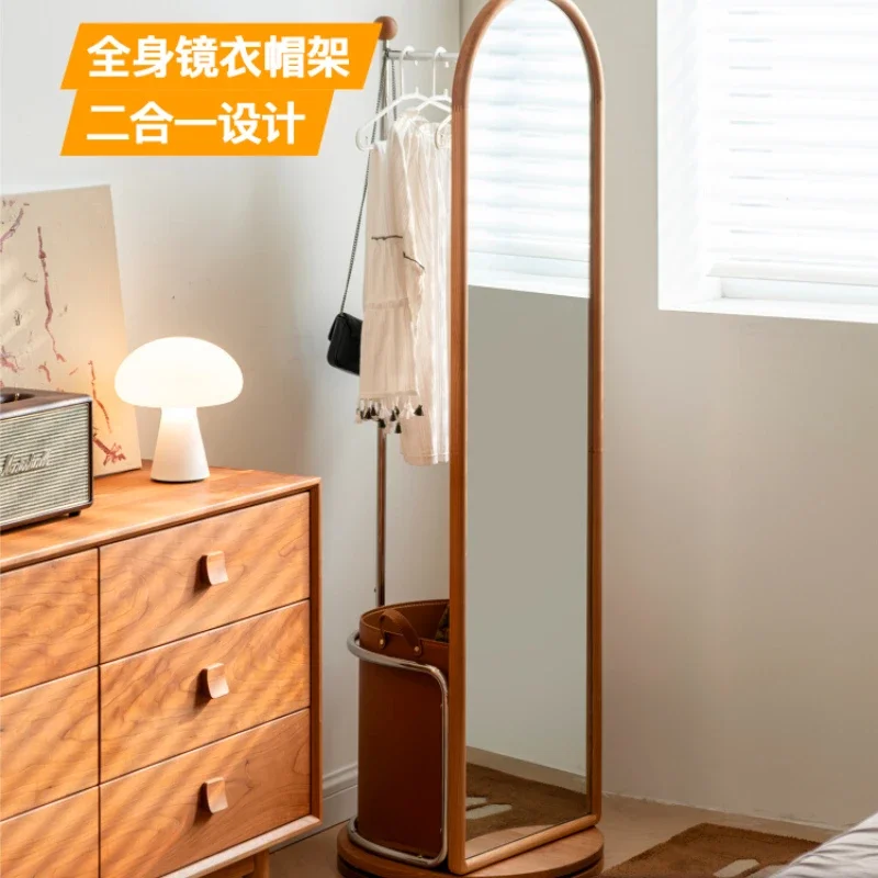 Anna branch rotating full-length mirror hanging  integrated body floor-to-ceiling solid wood home