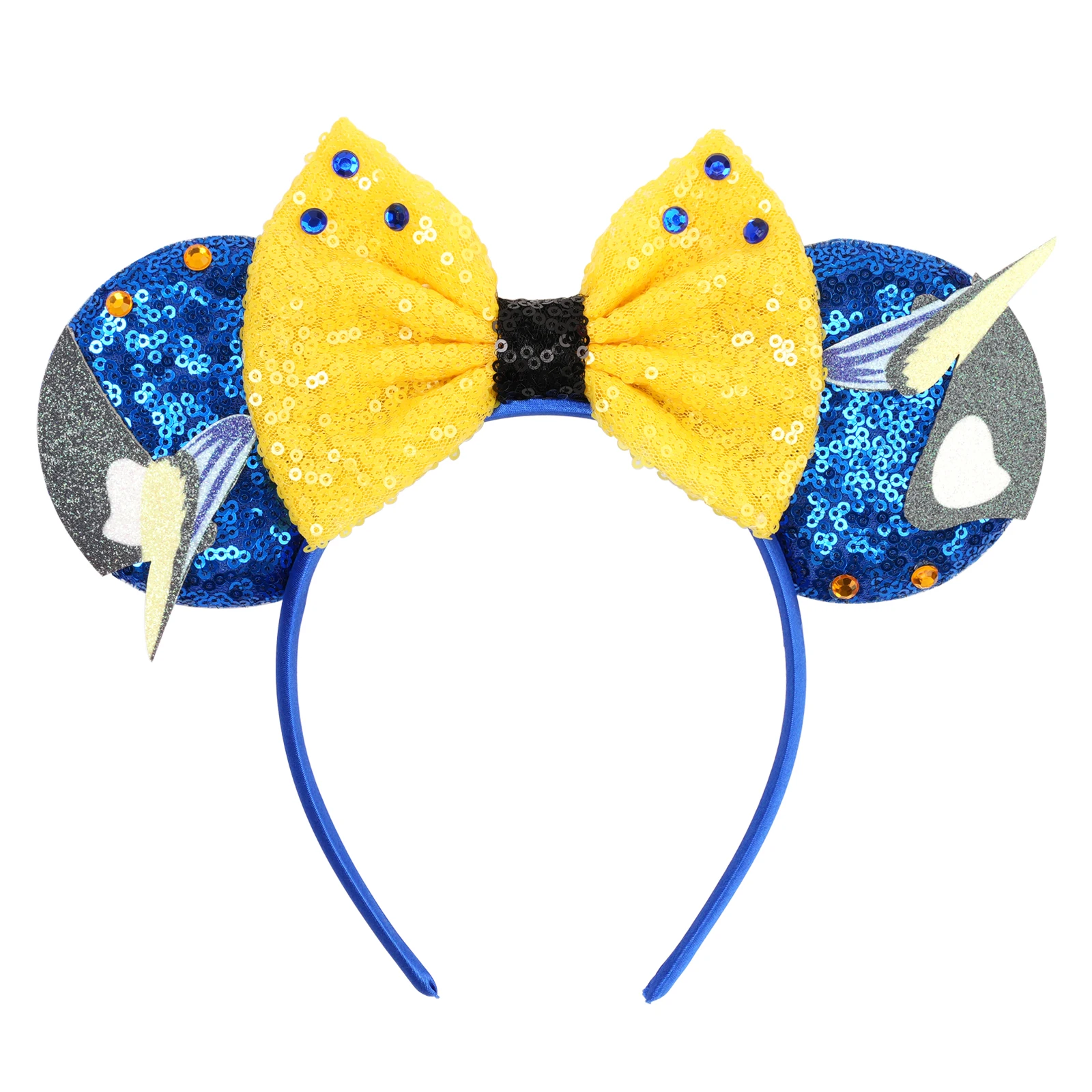Mädchen Mausohren-Stirnbänder mit Pailletten-Schleife, Haaraccessoires für Party, Weihnachten, Halloween, Prinzessinnen-Cosplay-Kostüm