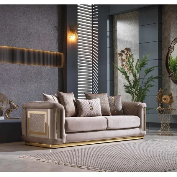 

S Sofa Set Furniture New Style Luxury Crafted Upholstered Tufting Velvet Couch Living Room Sofas for Home Hotel Villa