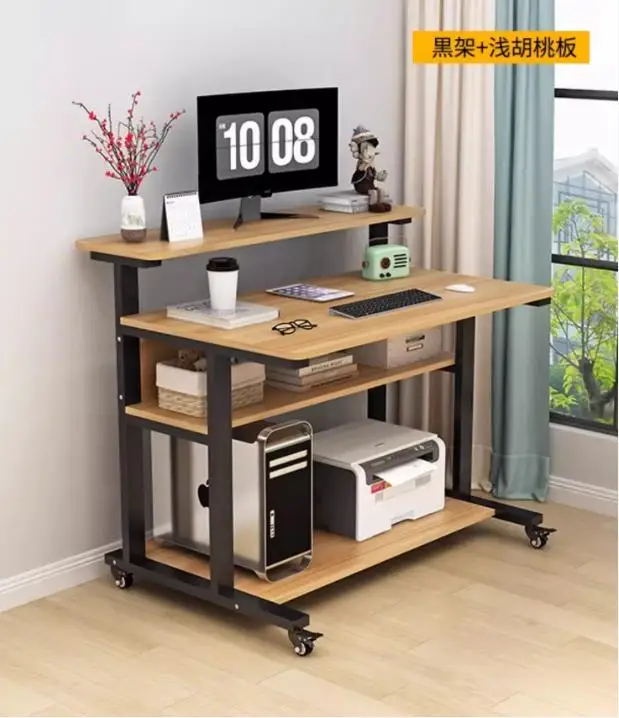 AILICHEN Small Computer Desktop Home Bedroom Vanity Integrated Table Movable Bedside Table Mesa