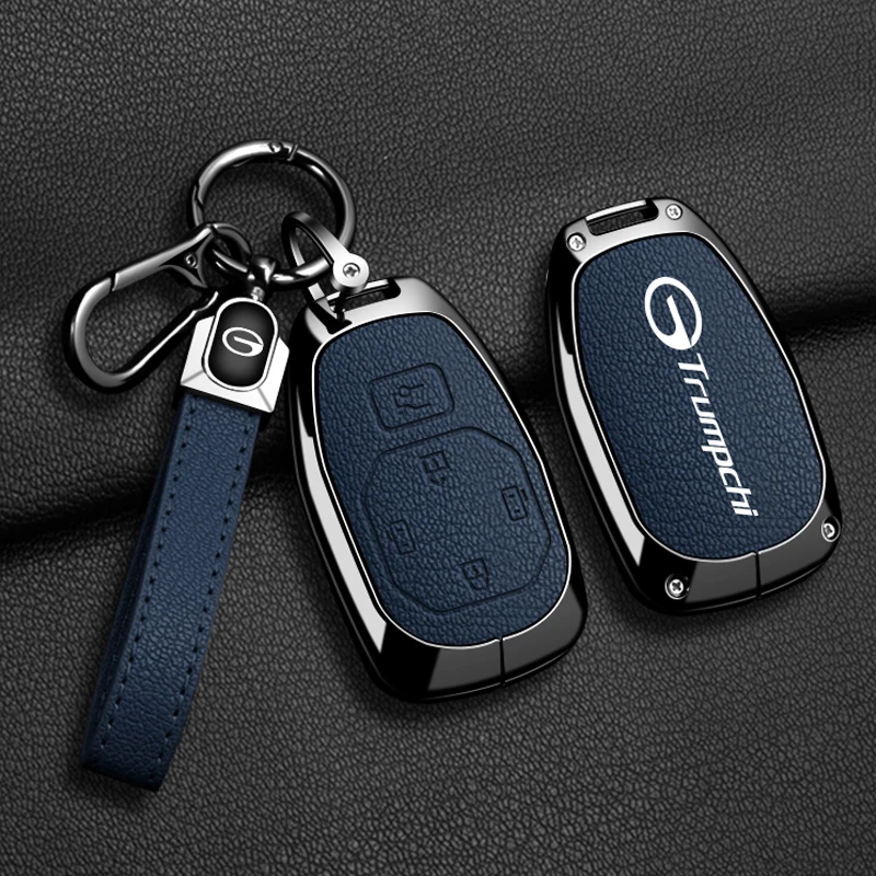 Funda de cuero de aleación de Zinc para llave de coche, accesorios protectores para llavero GAC Trumpchi Empow J11 J12 J13 J15 J16 GS8 GS4 GS3 M8