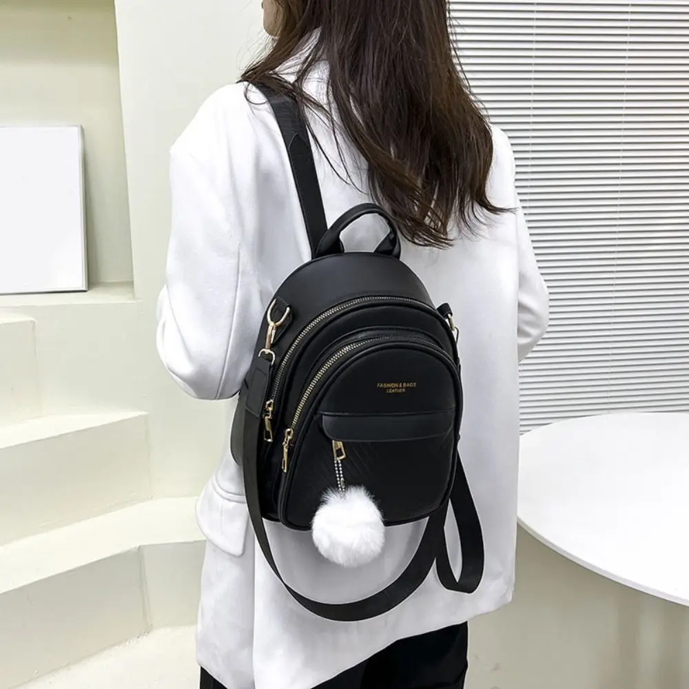 PU Leather Small Square Backpack Simple Ins PU Casual Schoolbags Light Luxury Large Capacity Mini Bags Women