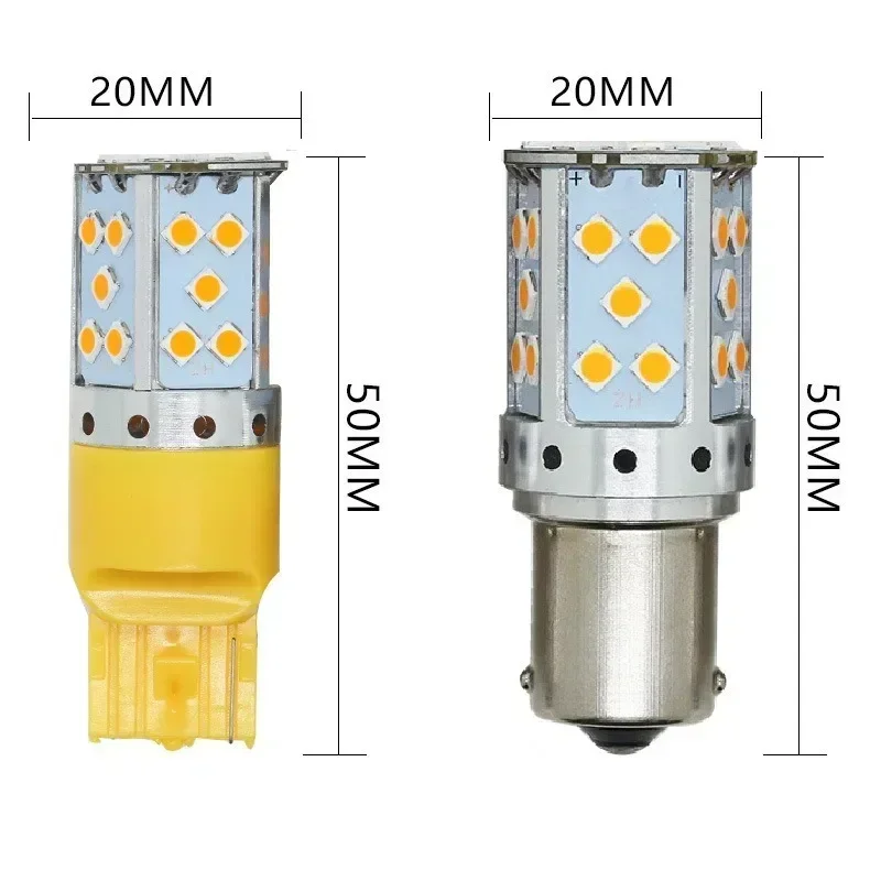 New 2pcs Car LED Steering Brake Super Bright 1156 7440 35SMD Constant Current Decoding Reverse Light Built-in Resistor with No E