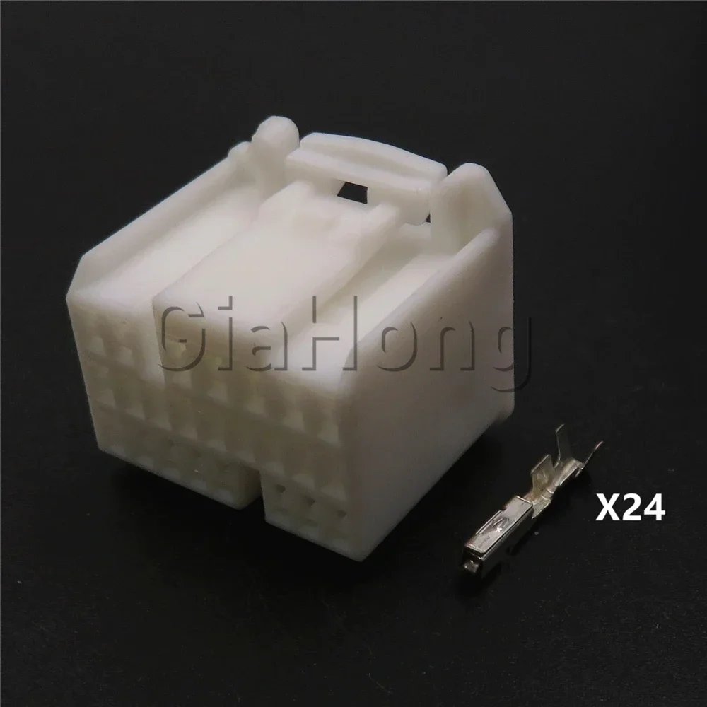 1 Set 24 Ways AC Assembly White Automobile Modification Socket Parts Car Wiring Terminal Socket Auto Power Plug