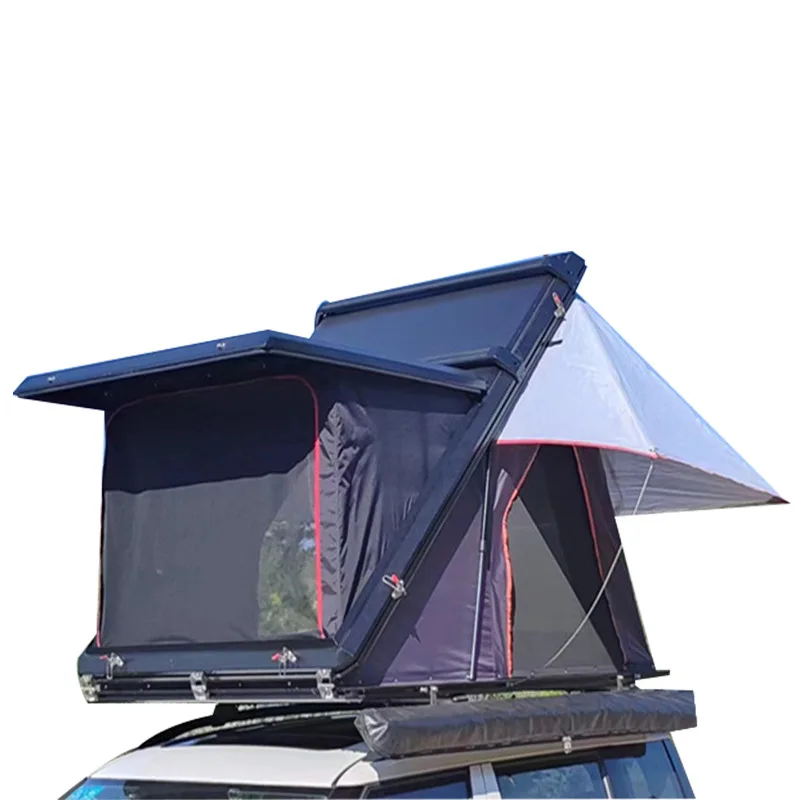 

High Quality Factory Aluminum Hard Shell Roof Top Tent Waterproof Folding Hydraulic Vehicle Rooftop 2-3 Person Camping Ladder