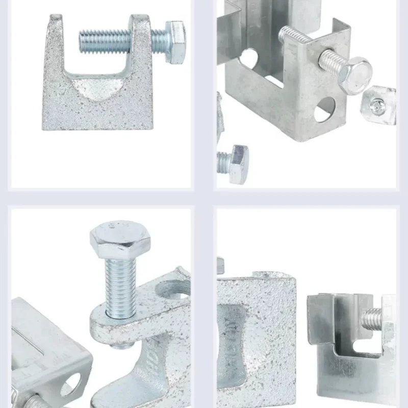 18/20/25/35/45mm Galvanized Carbon Steel Cast Iron C-Type Tiger Clamp Pipe Clamp Heavy Sling Steel Cable Fittings