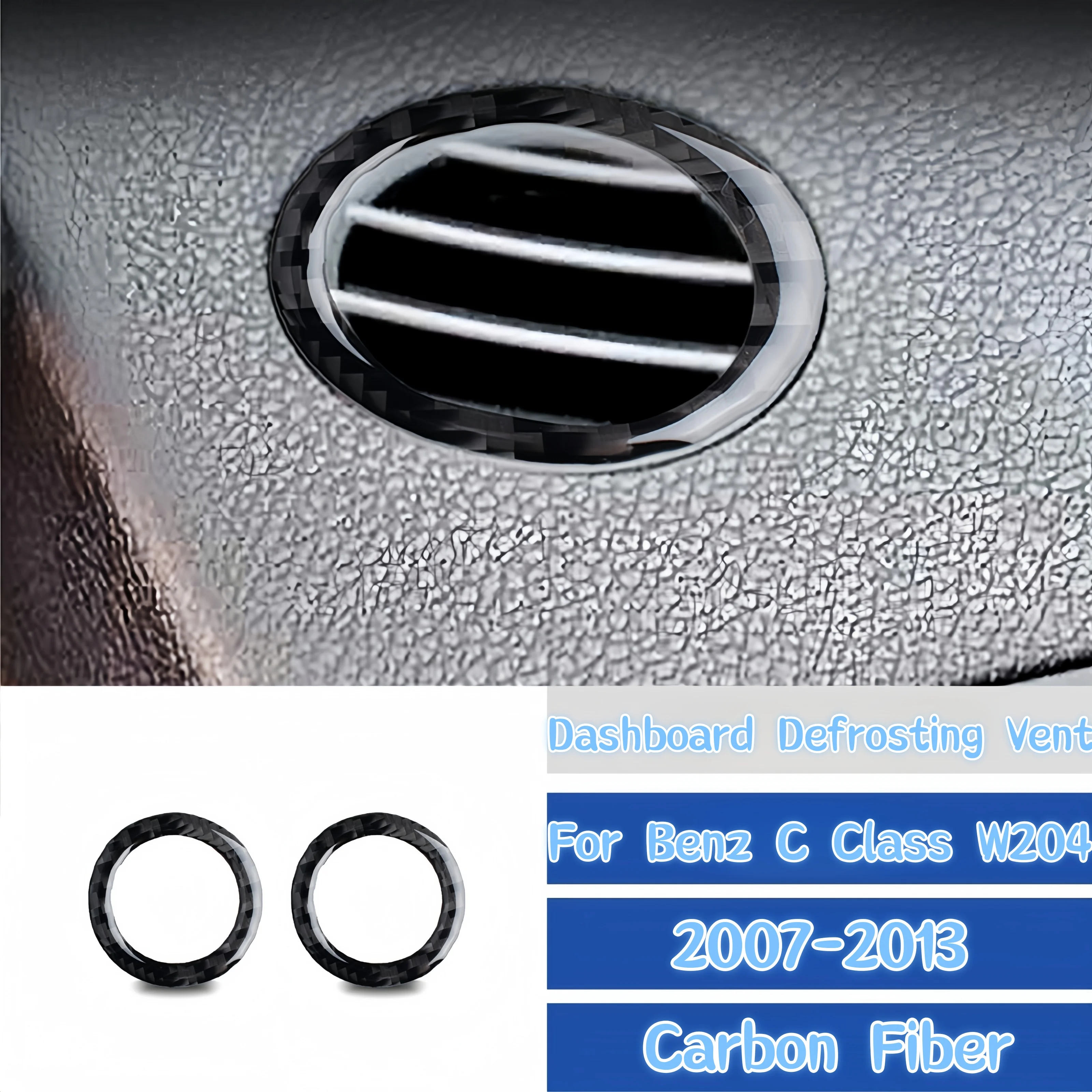 

For Mercedes Benz C Class W204 2007-2013 Accessories Carbon Fiber Auto Dashboard Defrosting Vent Outlet Decor Cover Trim Sticker