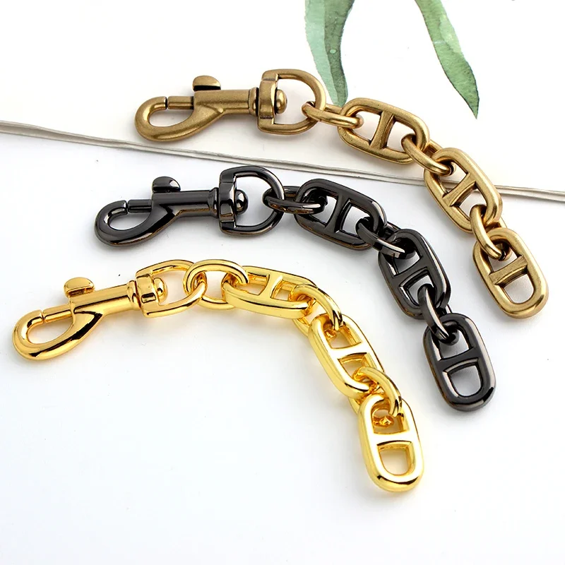 12CM Bag Chain Extension Chain Accessories Bag Dog Buckle Belt Hardware Handbag Belt Wallet Chain Metal Ladies Dag Strap Chain