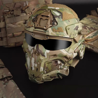 ABS Outdoor Casco Protector Built-in Headset Lens Multiple Color Safety CS Game Full Face Field Cover Tactical Mask Helmet