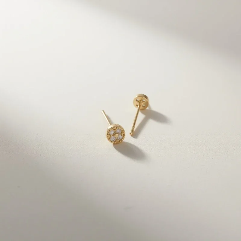 Round cluster zircon earrings for women, exquisite bead design, elegant date party jewelry, birthday anniversary gift