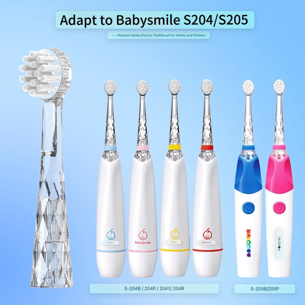 เปลี่ยนหัวแปรงสีฟันสําหรับ Babysmile S202 S204 205 แปรงสีฟันไฟฟ้าสําหรับเด็ก,4 ชิ้น