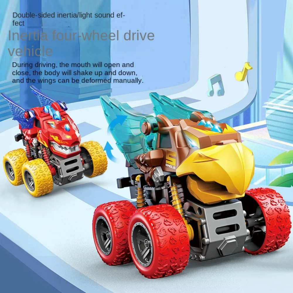 Lighting Pull Back Toy Car Car Transformation Sound Effects Four Wheel Drive Off Road Vehicle Plastic Mini