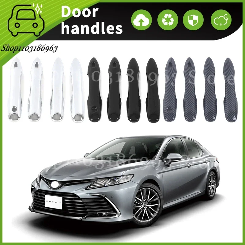 

For Toyota Camry 2018-2023 Gloss Black Chrome Car Door Handle Cover Trim Styling Accessories Car Stickers Auto Accessories