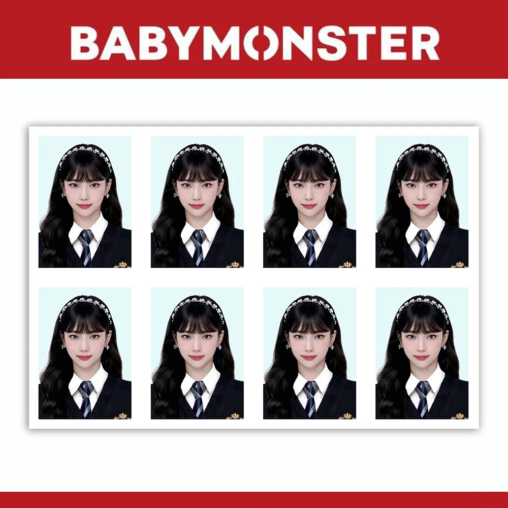 1Pc Kpop Babymonster Hd One Inch Fotokaarten Asa Ahyeon Ruka Chiquita Zwart Pak Cv Paspoort Foto Fans Collectie Geschenken