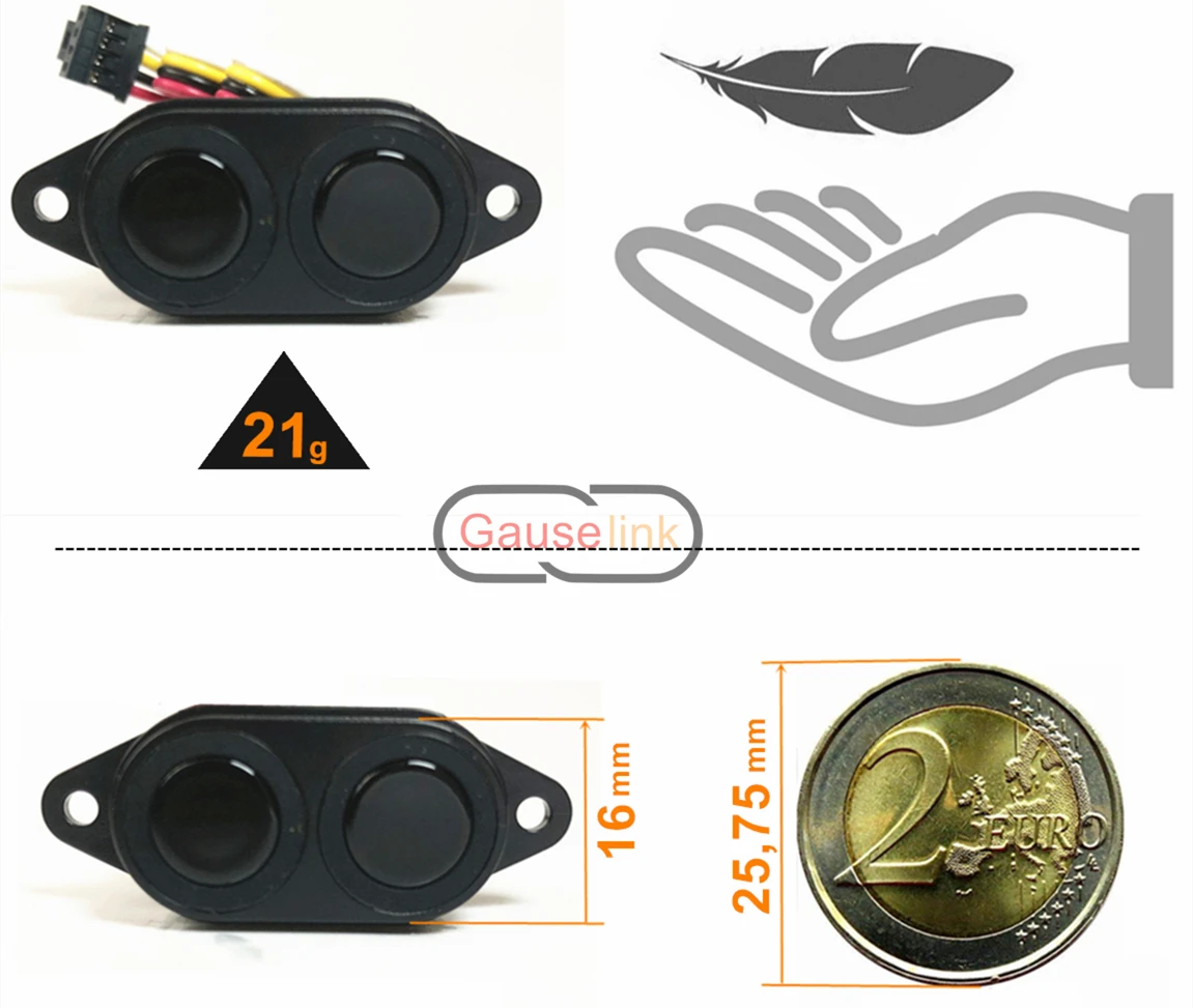 Mini-Ultraschall-Ultraschallsensormodul, Bereich 300 cm, Blindzone 2 cm, für KI-Entfernungsmessung, Flüssigkeitsstand, wasserdichtes Licht – Detail 11