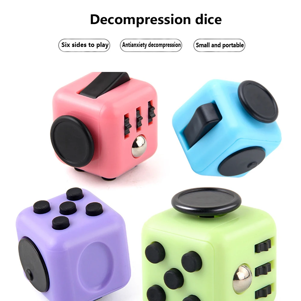 Decompression Toy Hand Pinching Venting Anti Irritability Anxiety 6sided Playable Decompression Finger Tip Dice Magic Cube