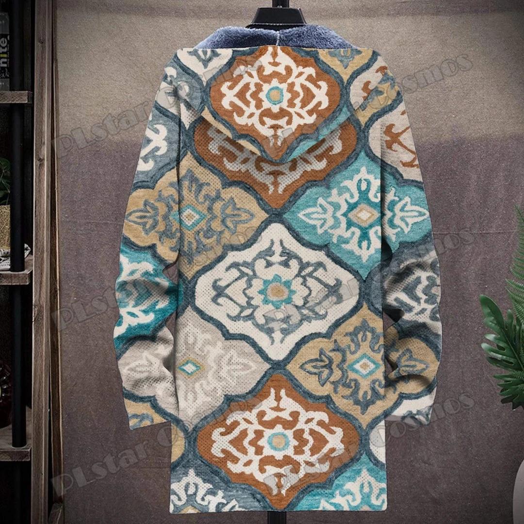 PLstar Cosmos 3D Pattern Printed Fashion Men's Long Hooded Coat Winter Casual Thick Warm Fleece Lined Hooded Zip Up Jacket DY05