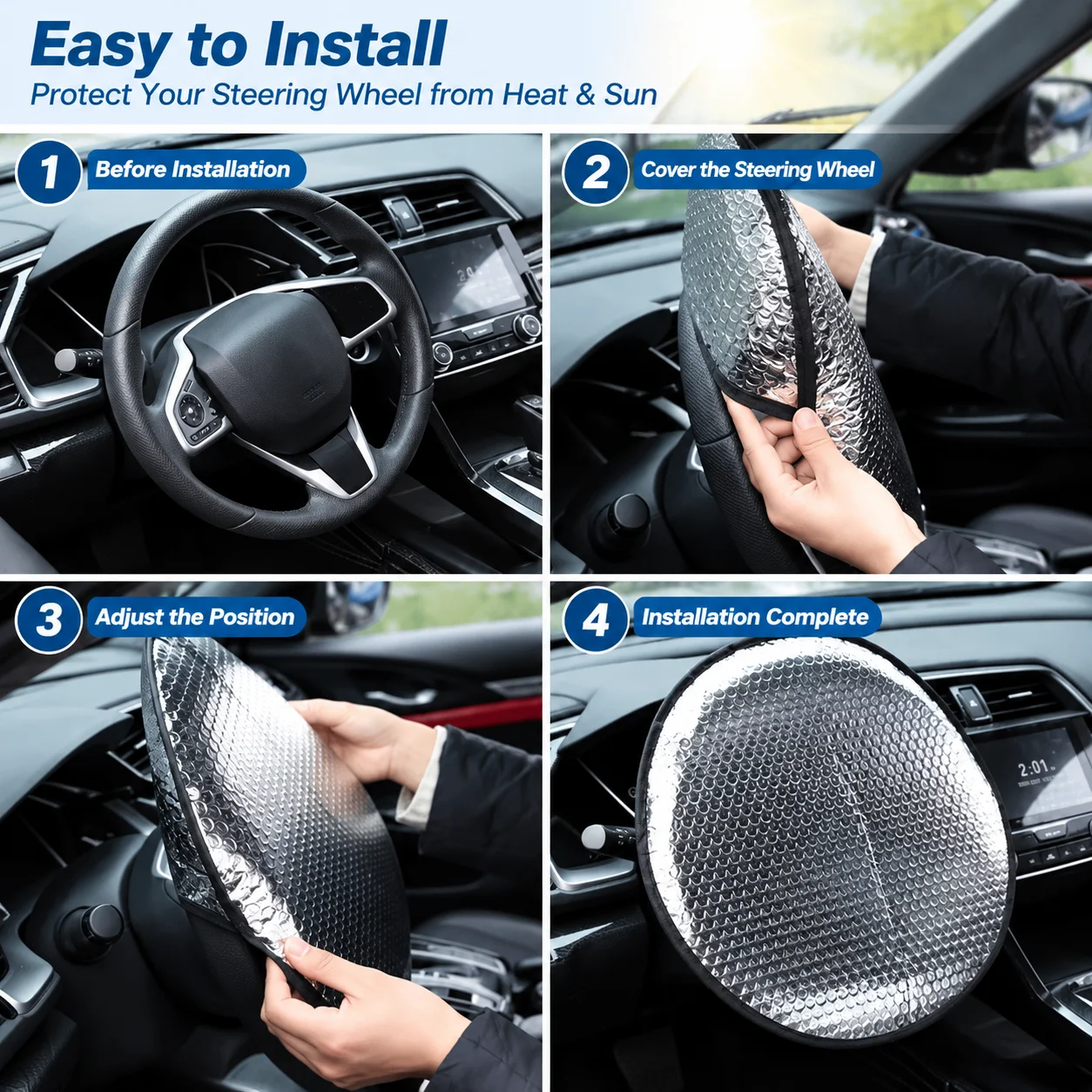 Kcimo 차량용 스티어링 휠 햇빛 가리개, 접이식 알 - Steering Wheel Cover 리뷰 및 가격