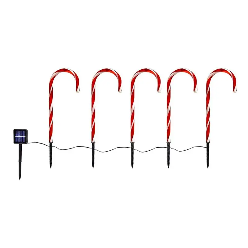 AD23-Christmas Decorations Outdoor Solar Candy Cane Lights Waterproof Pathway Garden Lights