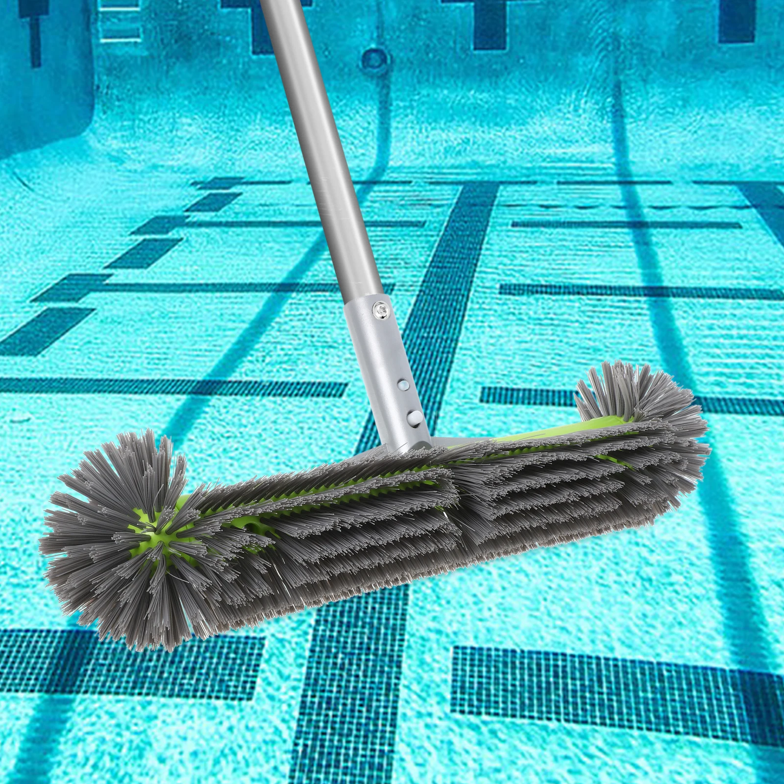 

Swimming Pool Cleaning Brush Concrete Floor Moss Long Handle Green Scrub Brushes Pool Tools Tile Shower Broom Attachment