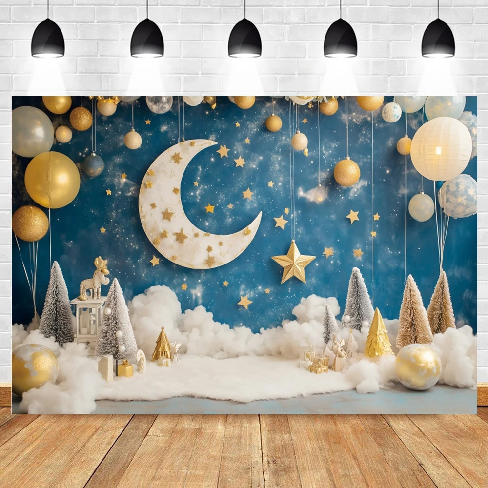 خلفية الفضاء لرائد الفضاء للتصوير الفوتوغرافي لحفلة عيد ميلاد الطفل بالون الفضاء الخارجي كوكب المجرة كعكة سحق صورة خلفية ديكور