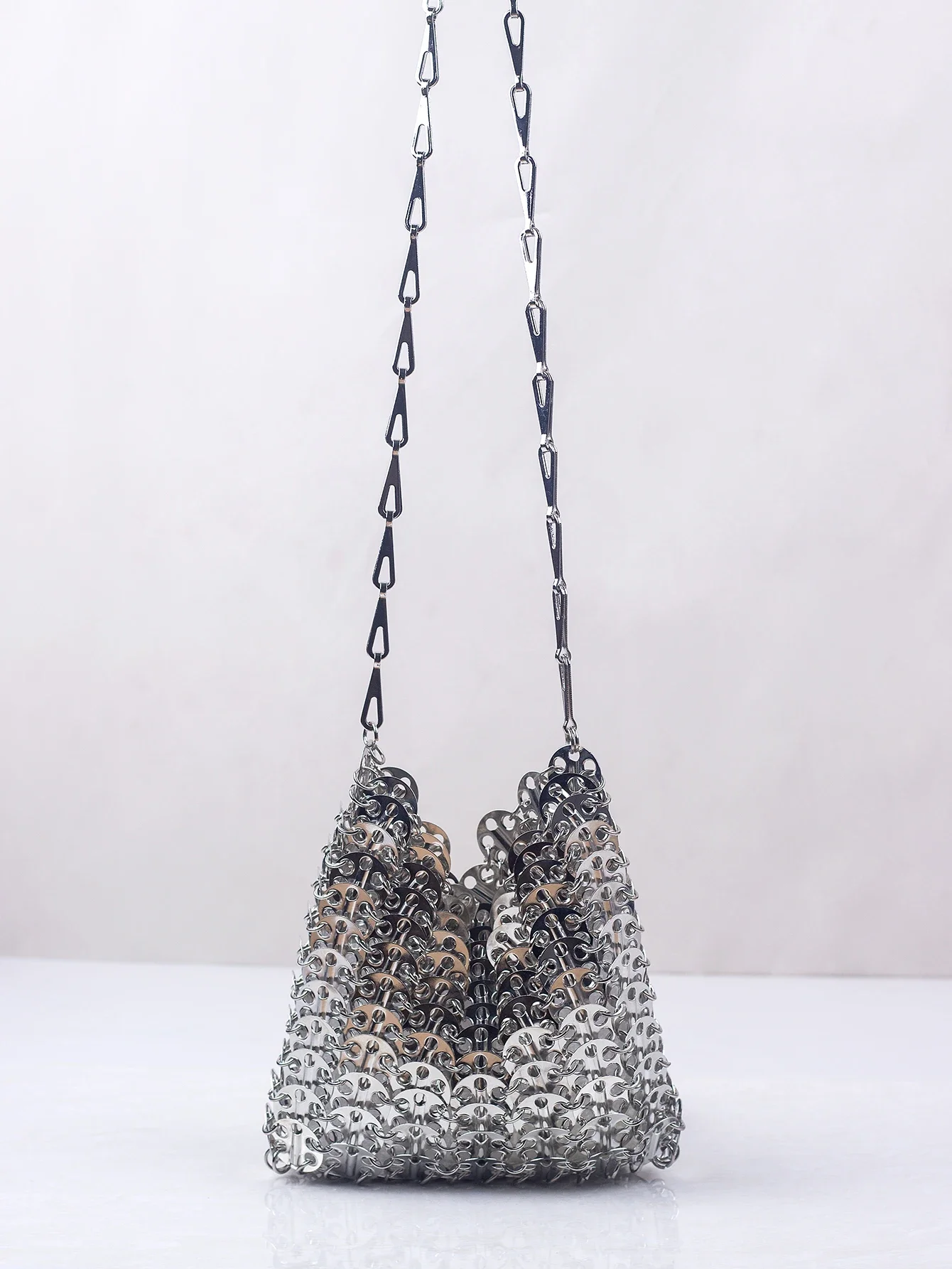 

Popular metal sequins with large capacity mobile phone crossbody chain bag DIY handmade bag for women's fashion trend