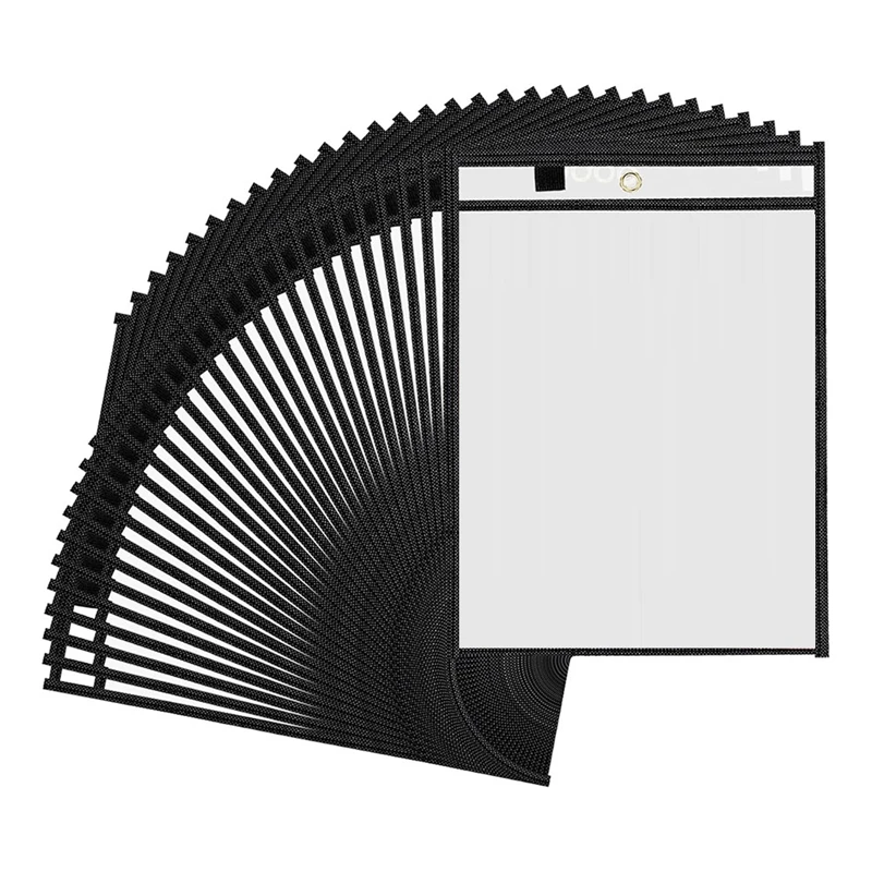 

30 Packs Oversized Dry Erase Pockets Reusable Sleeves 10X13 Job Ticket Holders, For Teacher School Classroom Office