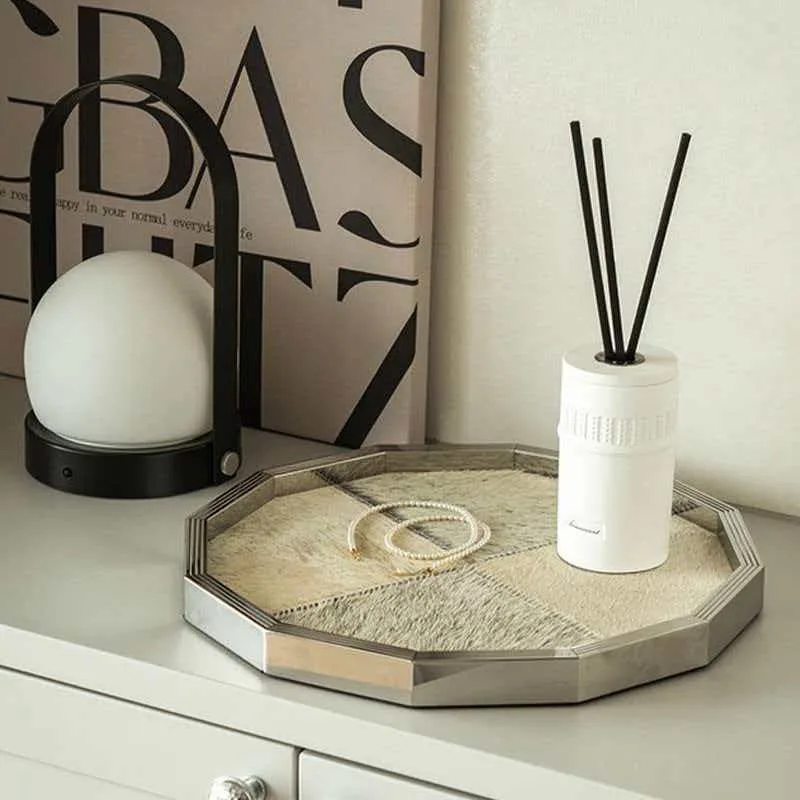 High-end Luxury Trays Geometric Creative Closet Storage Trays Dedicated Use Simple Style Nice Home Decor Tabletts ZY40TP