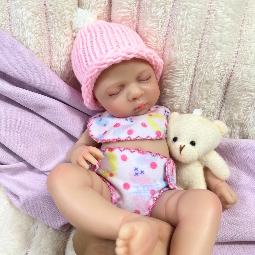 Mini poupée bébé Reborn en Silicone, corps complet de 13 pouces, Luna, jouet lavable en Silicone souple pour fille, Art à collectionner, cadeau de noël