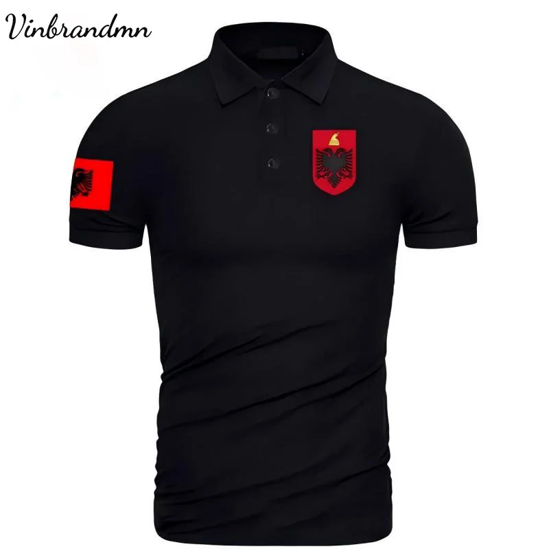 Republic of Albania ALB Albanian Polo Shirts Men Short Sleeve Brands Printed for Country 2023 Cotton Nation Team Flag Casual New