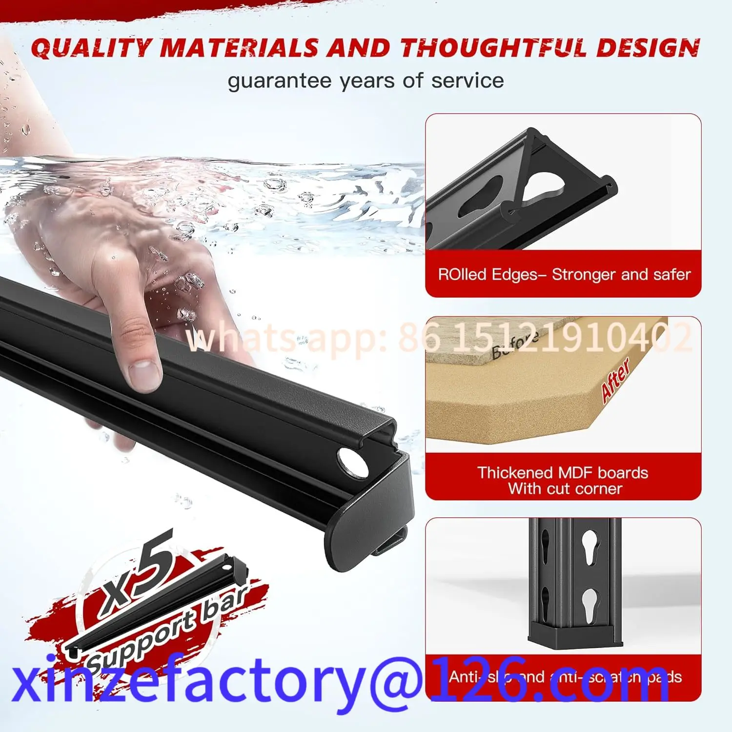 Customizable 2020LBS Storage 5 Tier Garage Heavy Duty Adjustable Garage Shelves