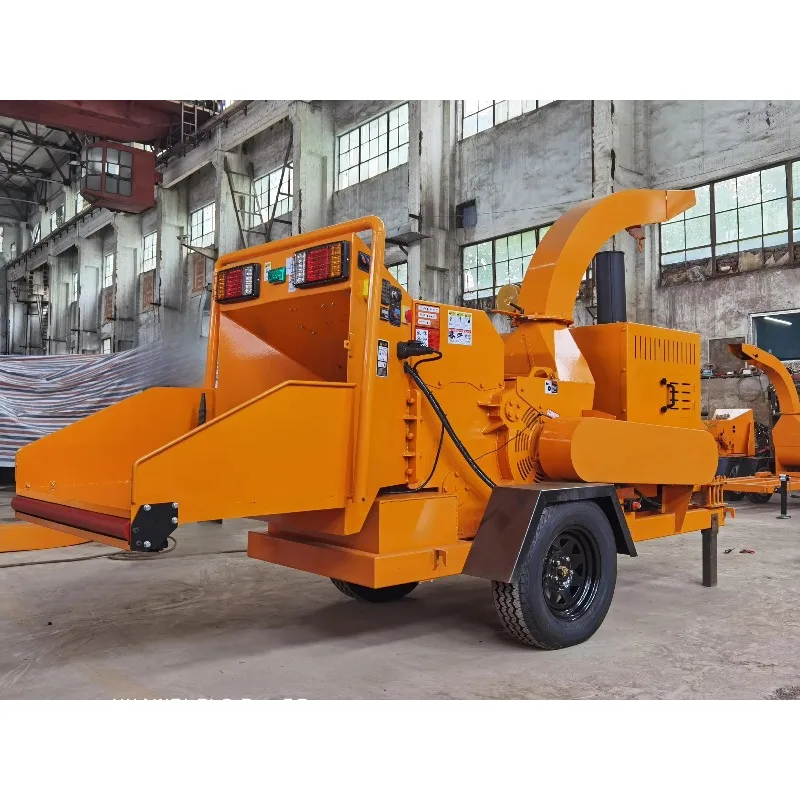 Wood Branch Crusher 12 Inch Drum Chipper Hydraulic Self Feeding Customized Structure for Commercial Forestry Processing