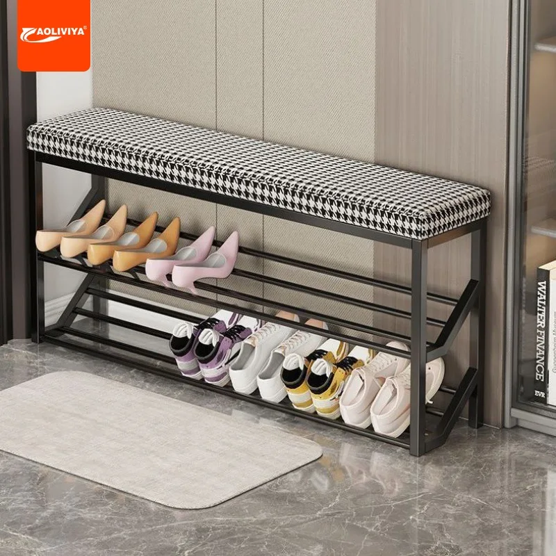 AOLIVIYA Ultra-narrow 20-wide Shoe Change Stool, Extremely Narrow Shoe Rack At The Entrance of The Home, Light Luxury Ultra-thin