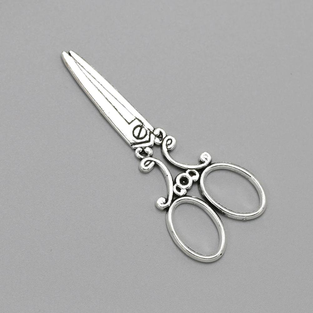 

20pcs Delicate Alloy Barber Scissor Pendants Charms DIY Jewelry Making Accessory for Necklace Bracelet ( Silver)