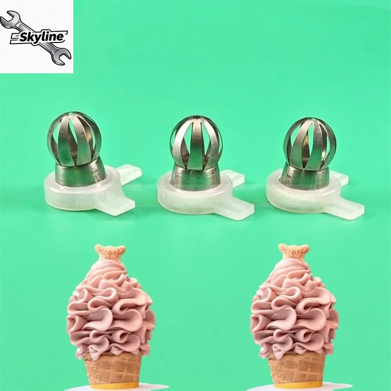 3 Pieces Mould Nozzle Cap Flower Petals Shaped Nozzles New Spare Parts Of  Soft Serve Ice Cream Machines Replacement Fittings