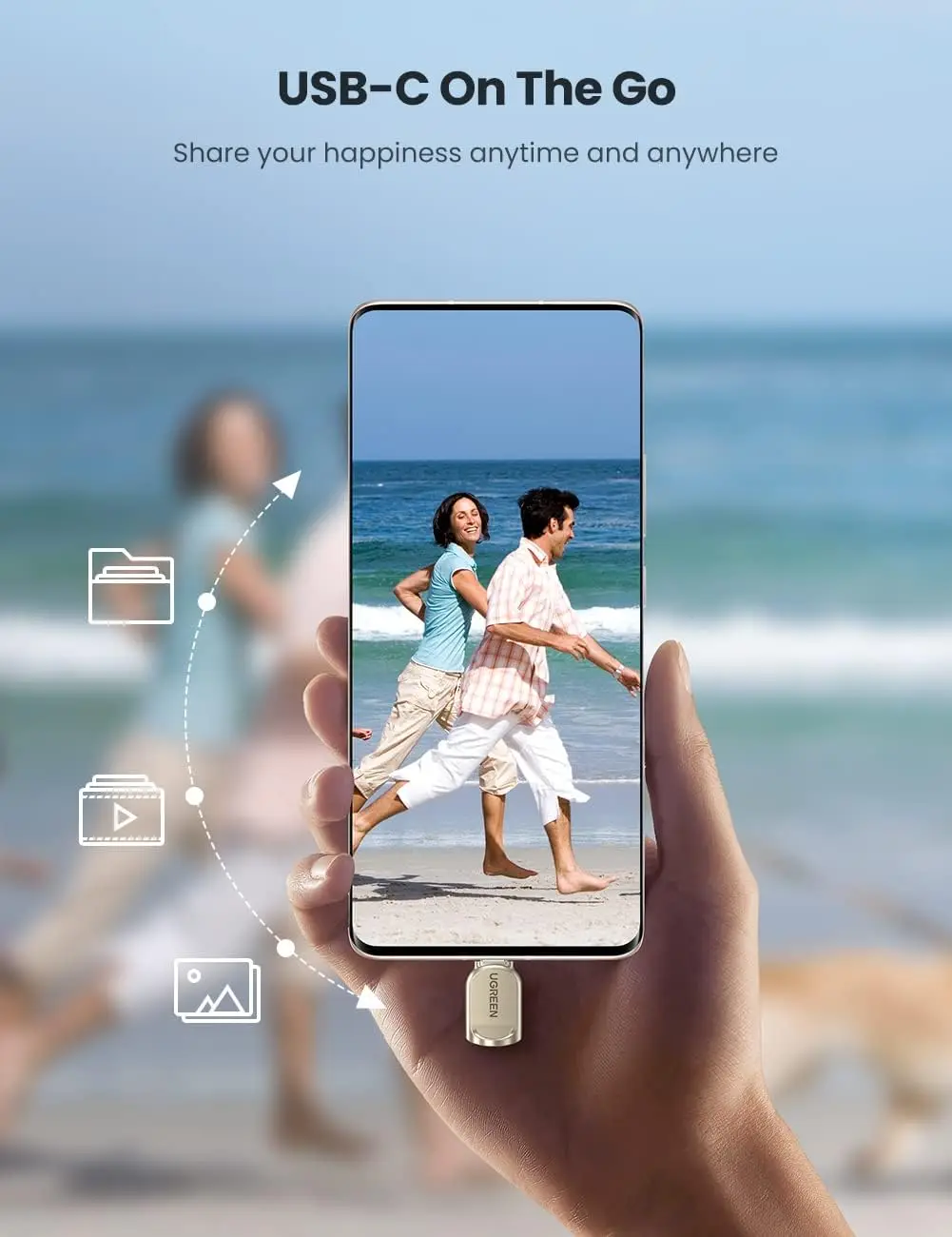 UGREEN USB C マイクロカードリーダー、亜鉛合金製外部ポータブルSDカードリーダー付きType C - マイクロカードアダプター