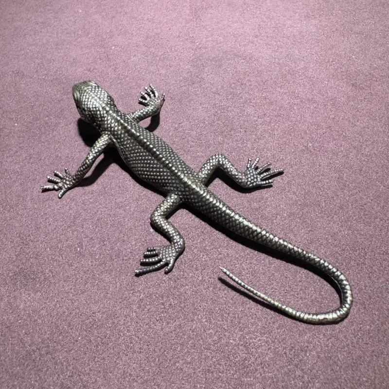 ヴィンテージ装飾真鍮トカゲおもちゃティーペット古代風ミニチュアレトロ置物デスクトップホームデコレーションクラフトギフト