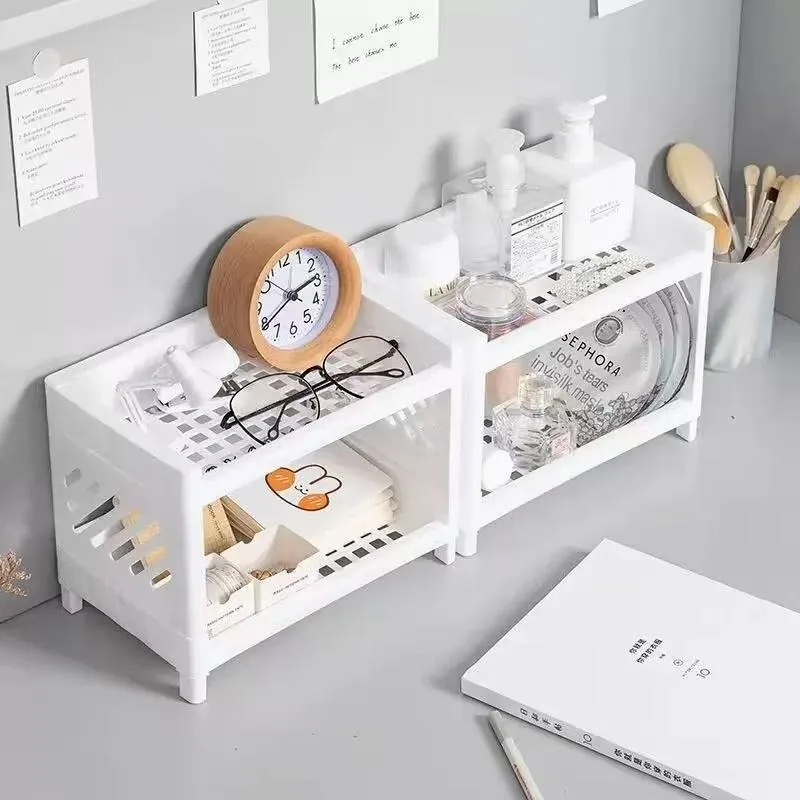 Kitchen Storage Rack Bedroom Cosmetics Jewelry Storage Finishing Student Dormitory Desk Multi-layer Shelf