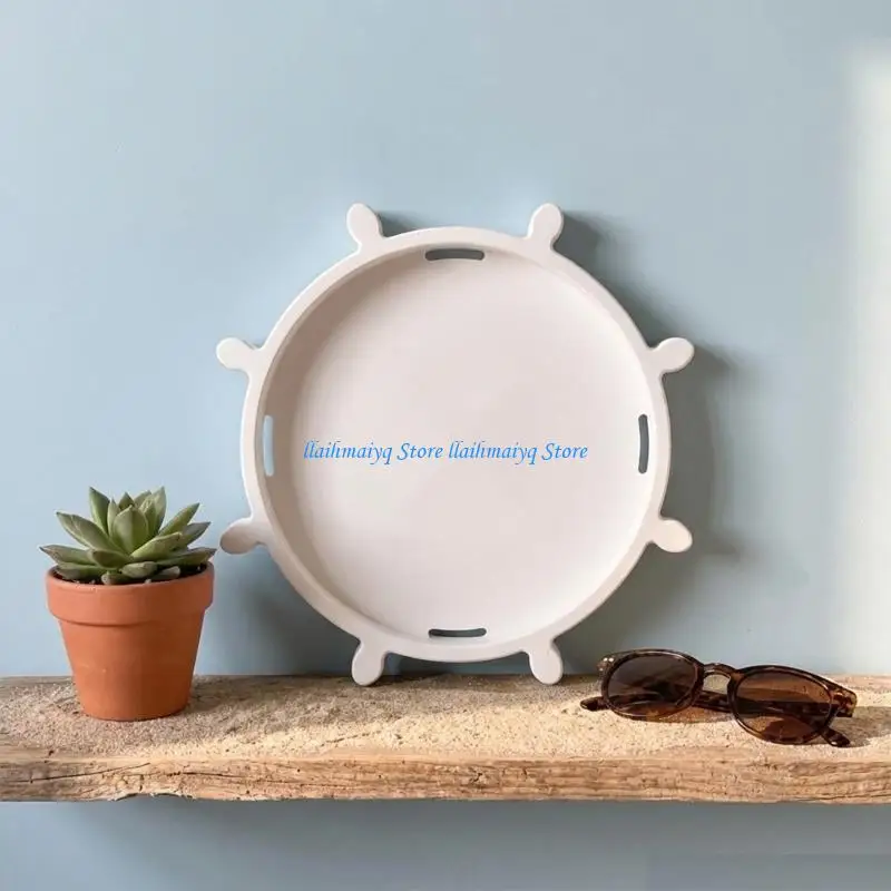 573B Steering Wheel Silicone Crafting Plate Mold Epoxy Resin Casting Molds Suitable for Resin Bowls and Jewelry Dishes