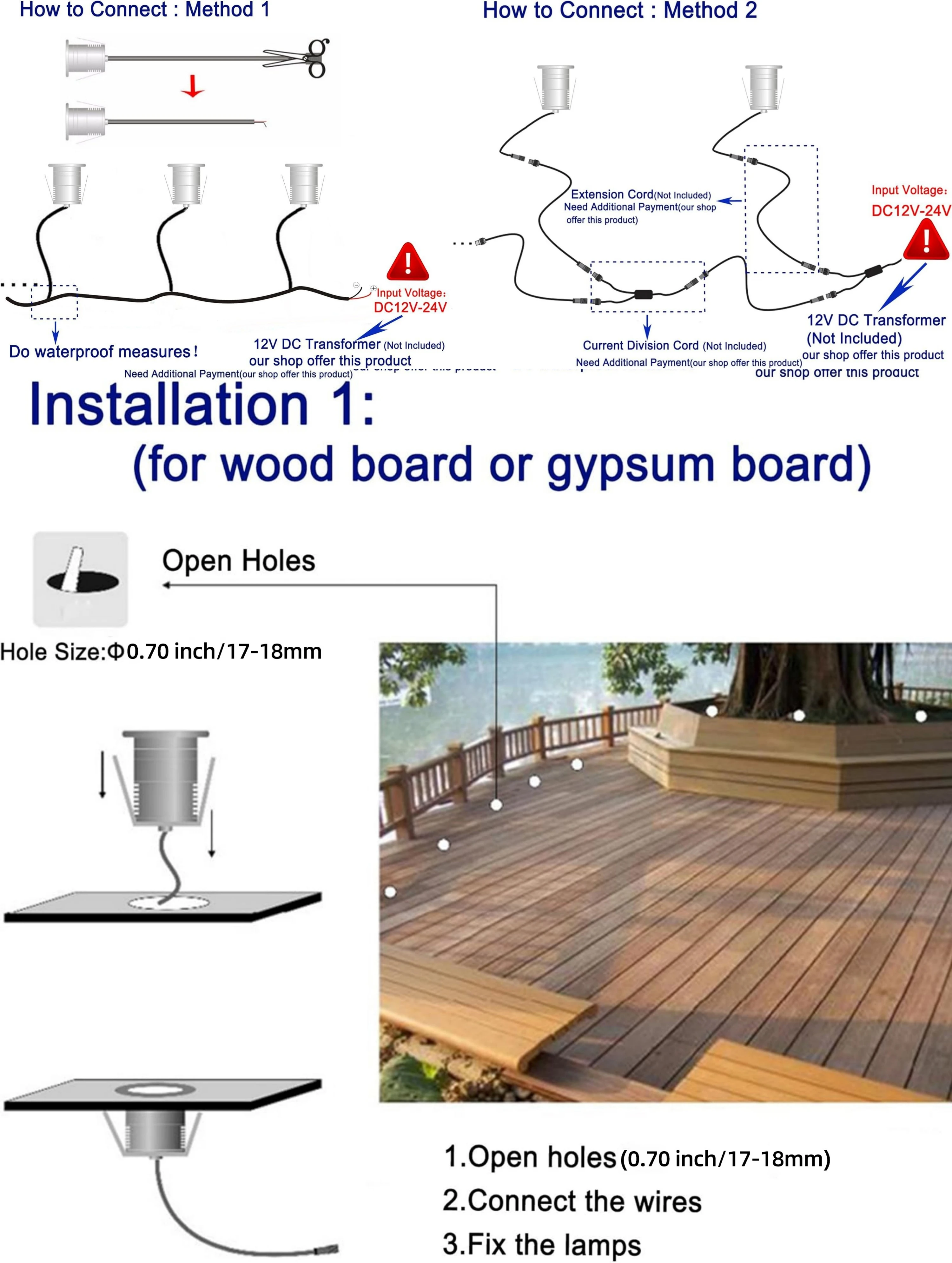 Mini 1w led luzes de passo ao ar livre lâmpada parede barco iate 12v 24v incorporado passo & escada varanda corredor quintal fora iluminação noturna