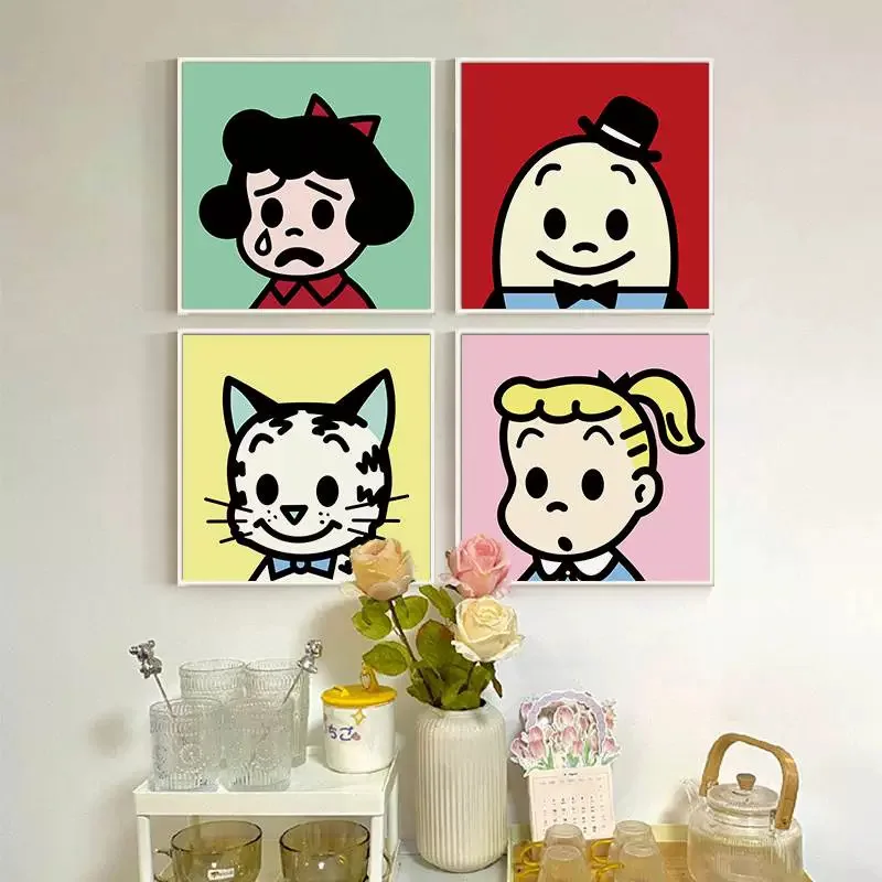 

Modern Simple Harada Healing Department Cartoon Character Decoration Restaurant Children's Room Canvas Painting